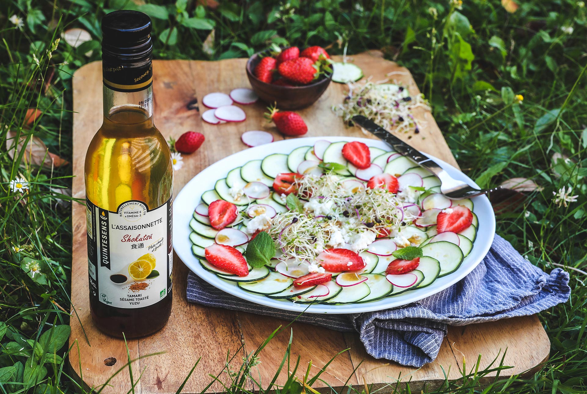 CARPACCIO COURGETTES ET FRAISES