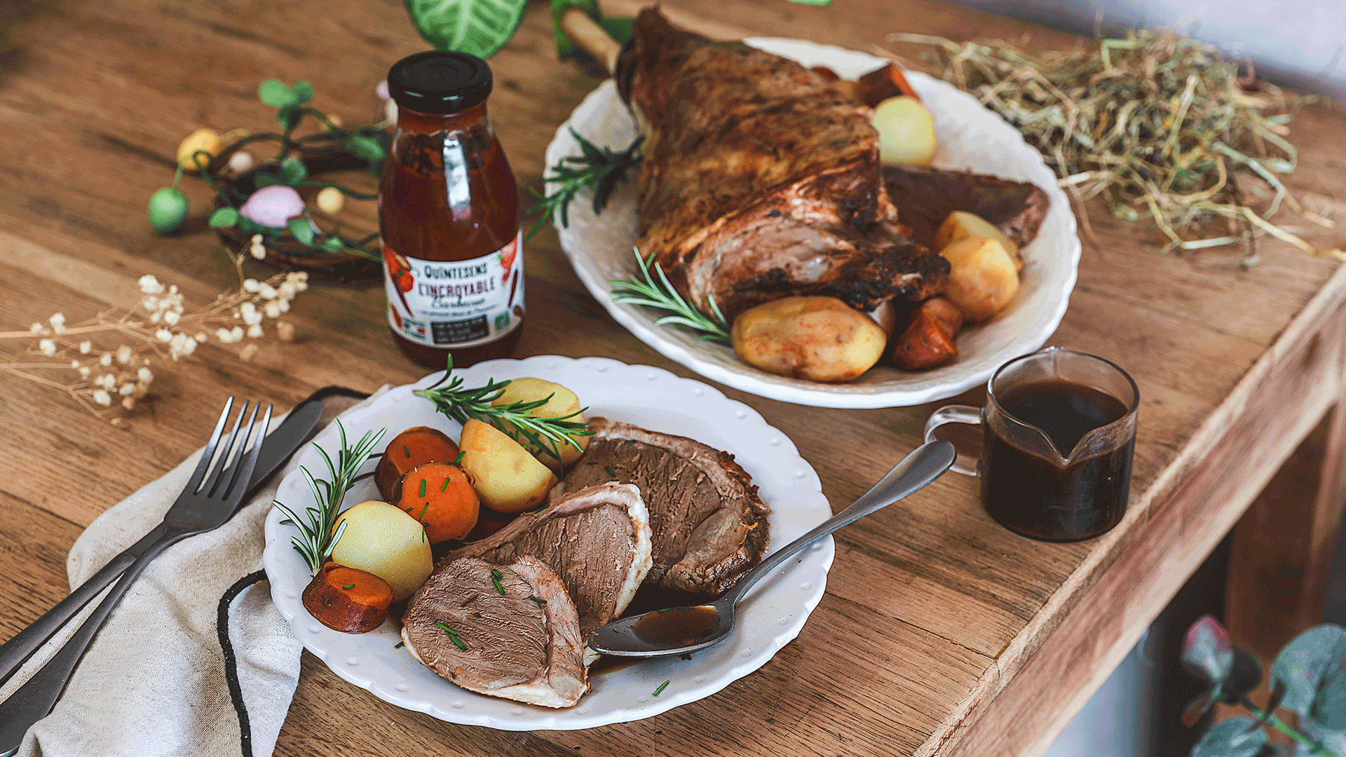 GIGOT D'AGNEAU AU FOIN
