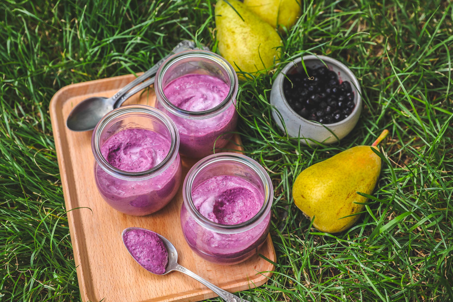 Mousse myrtille et poire