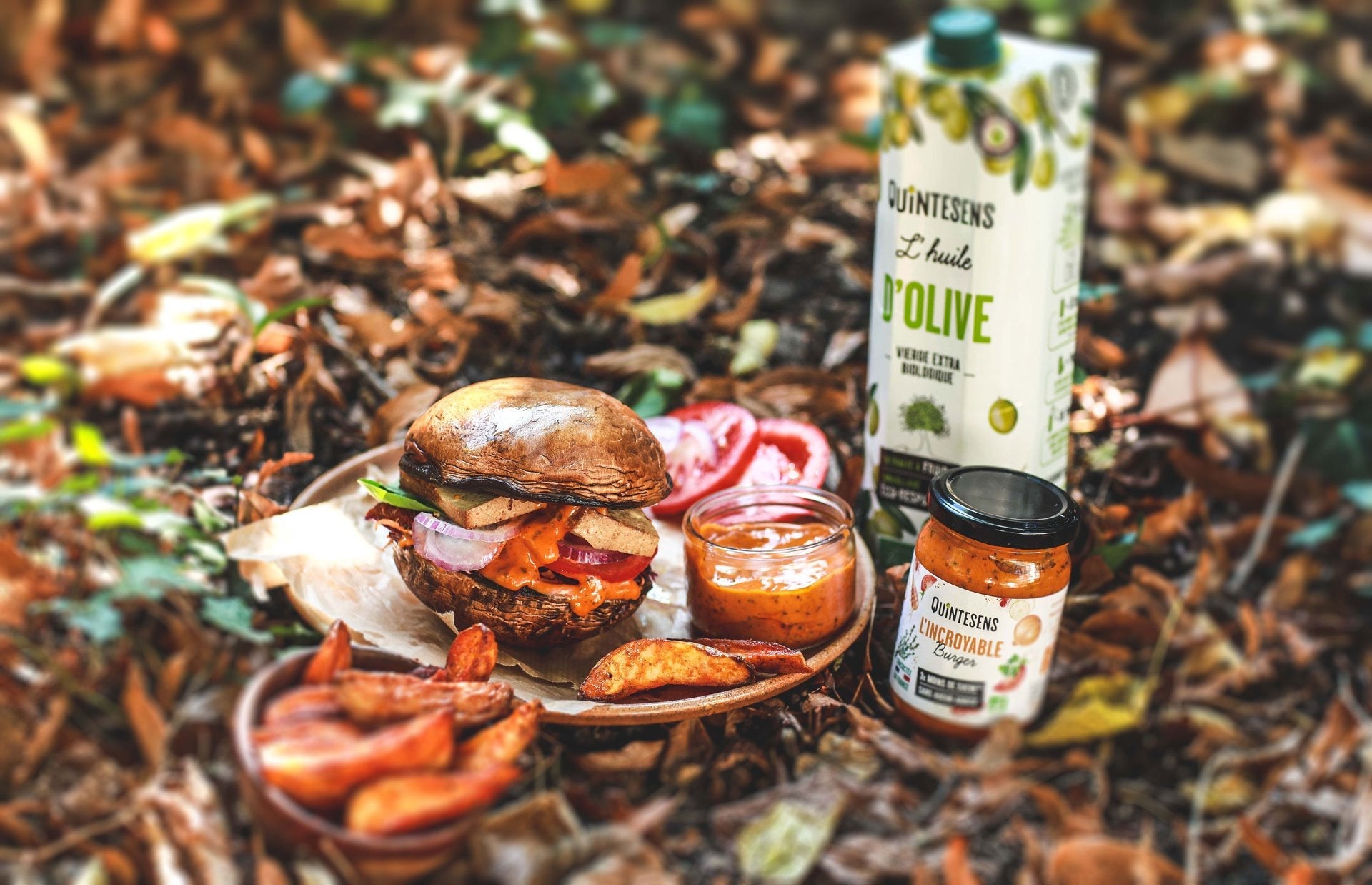 Burger Portobello et ses potatoes maison au paprika fumé