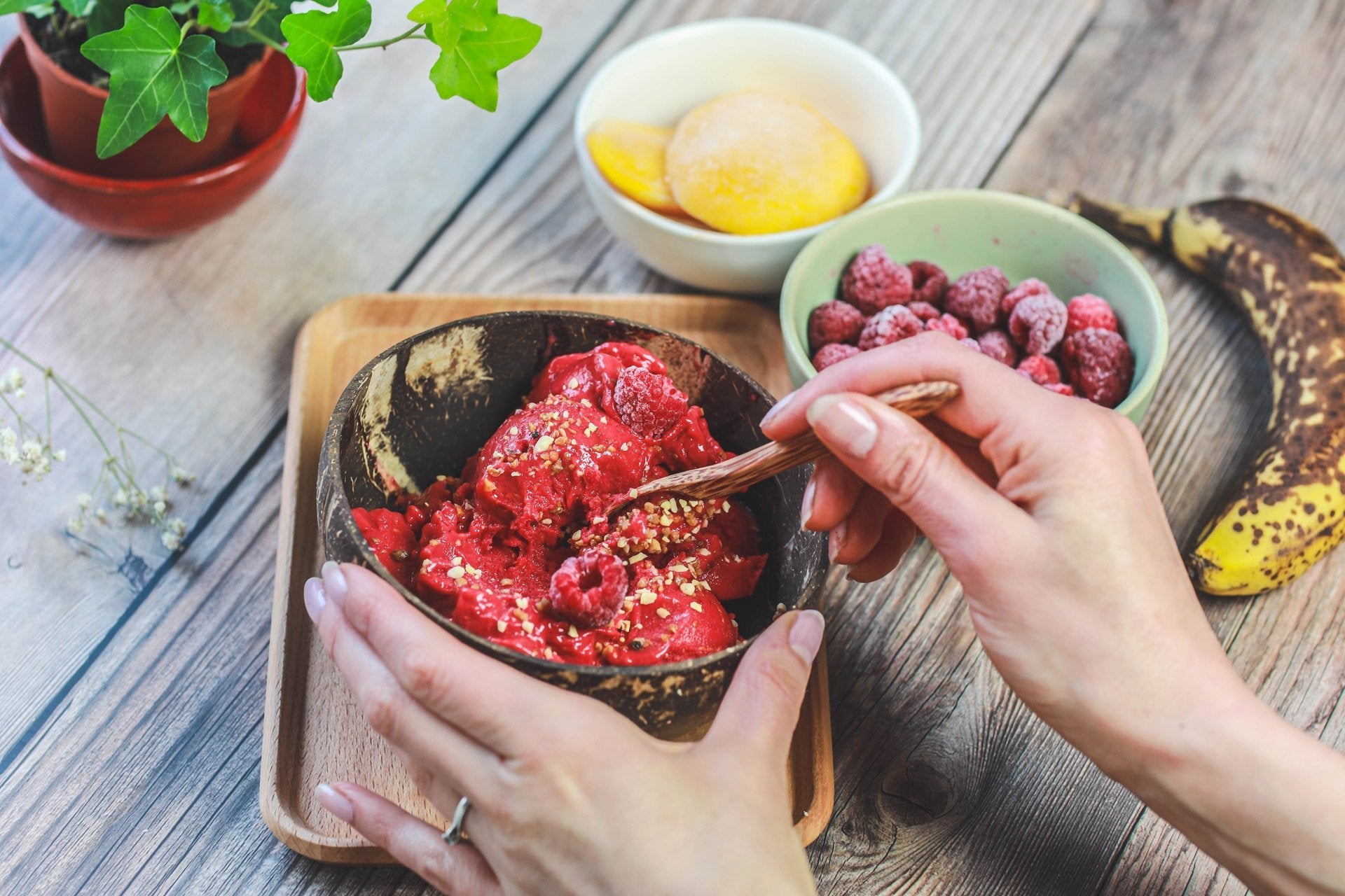 Crème glacée rapide aux fruits