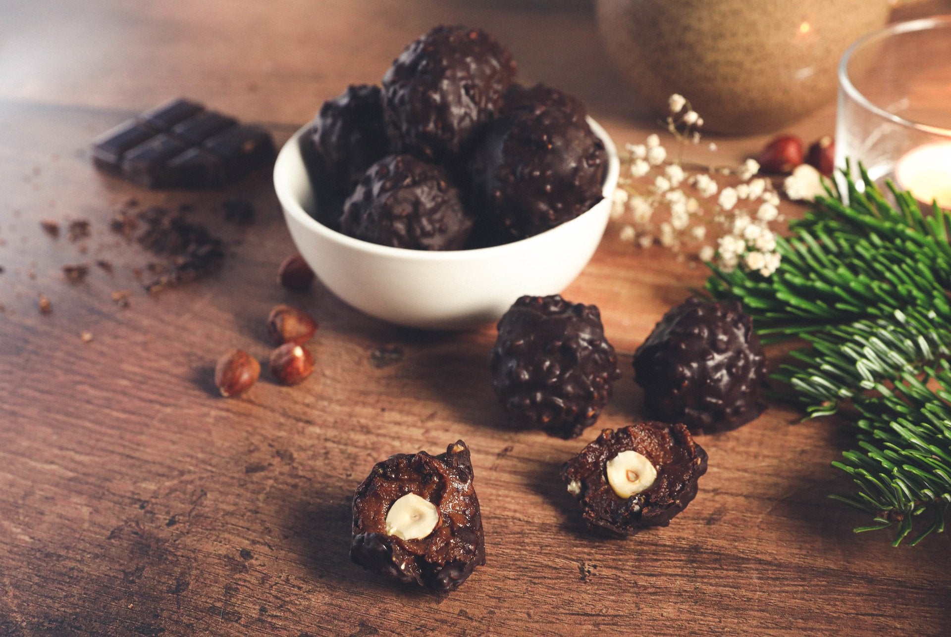 Rochers cœur noisette, vegan