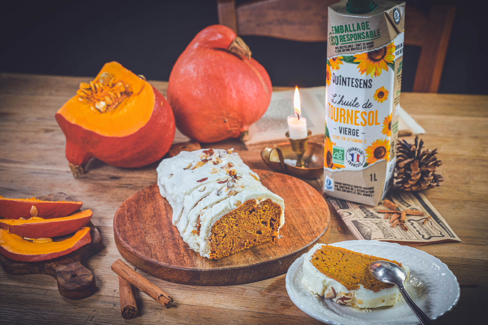 Gâteau au potimarron et son glaçage à la vanille