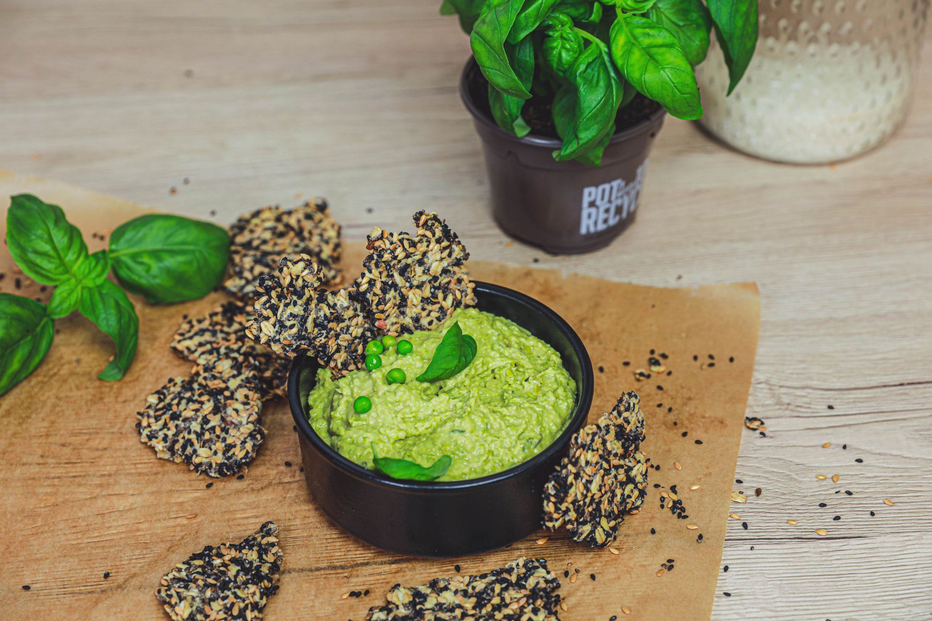Houmous maison aux petits pois