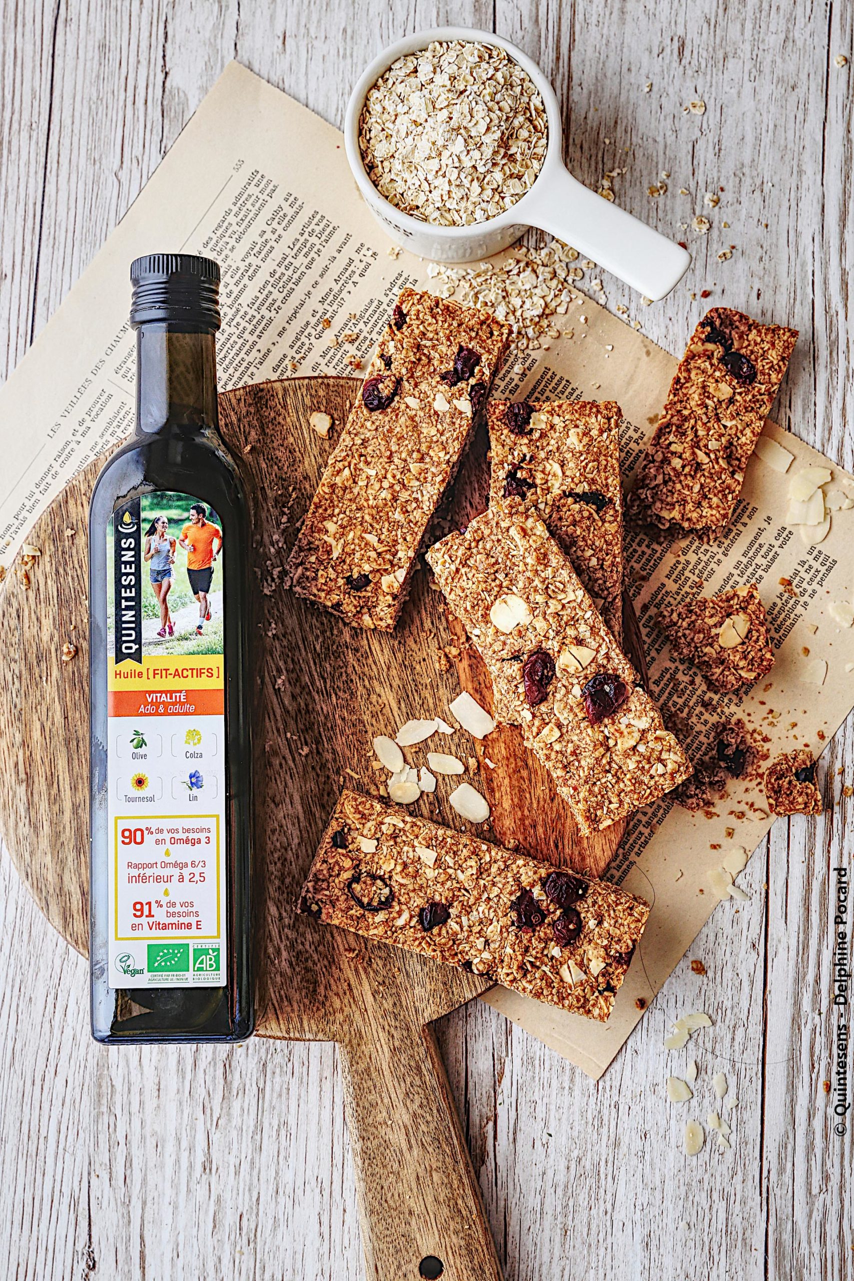 Barre énergie, avoine et fruits secs