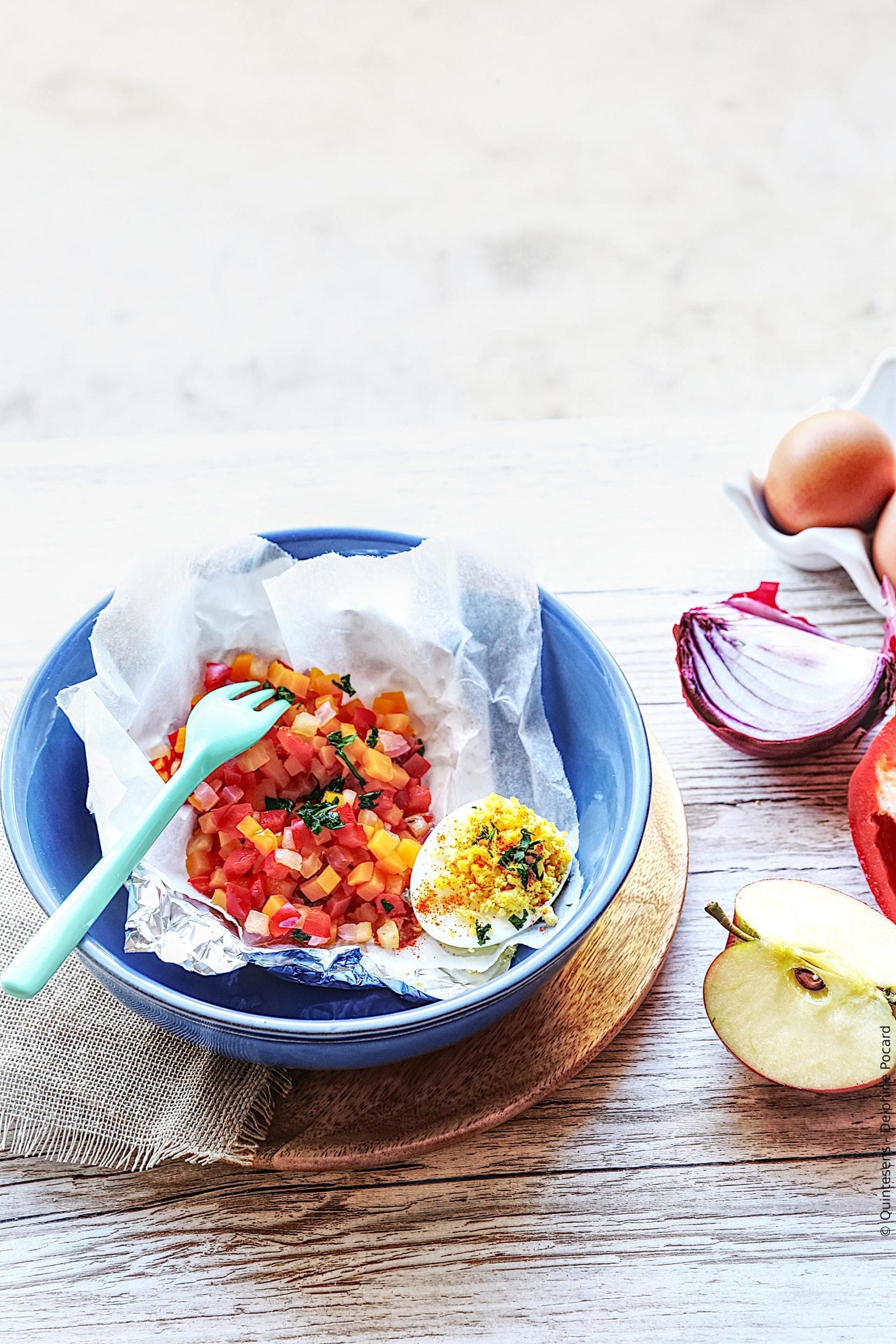Brunoise de légumes et son oeuf mimosa