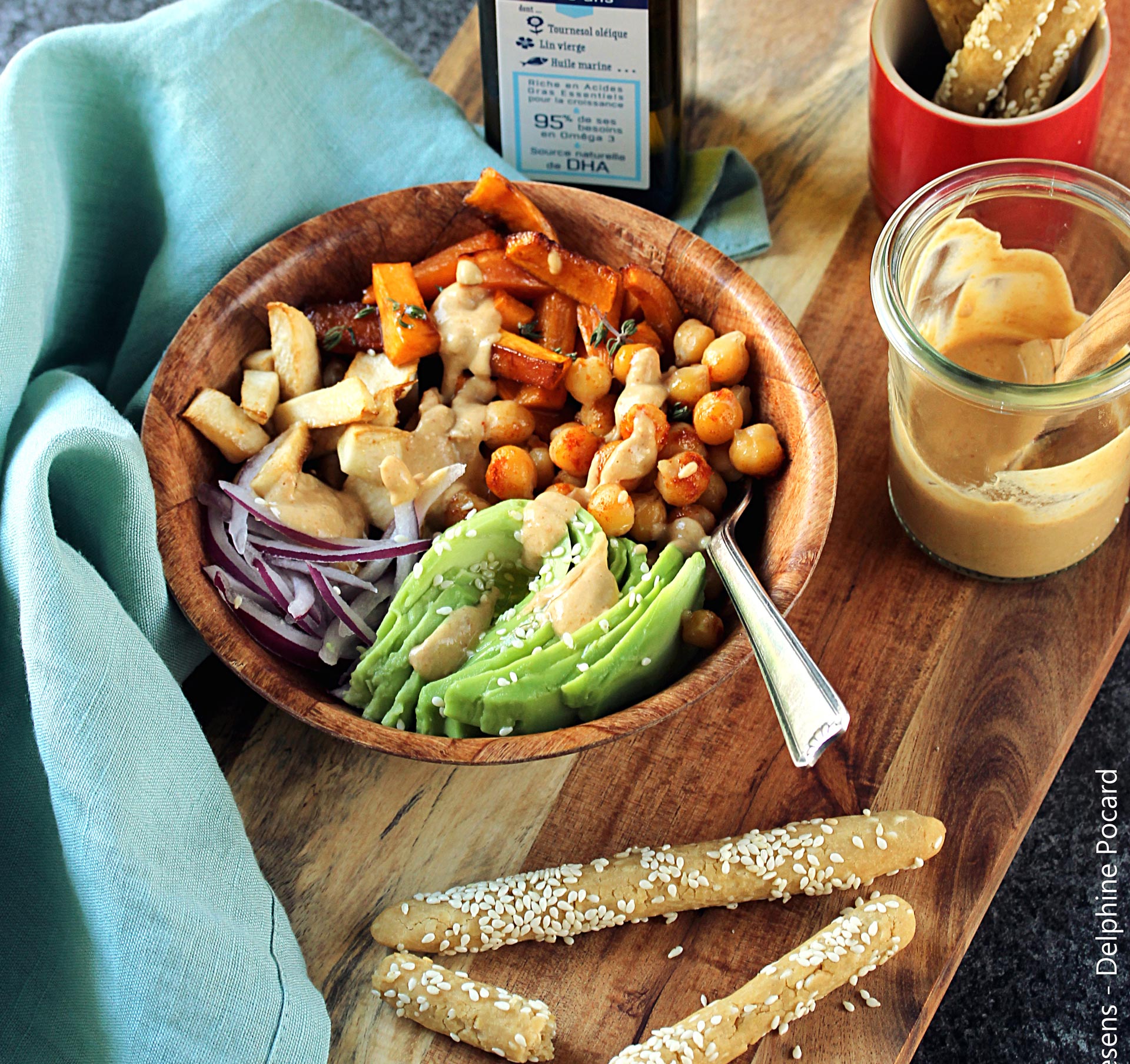 Budda bowl des kids et ses mini gressins (sans gluten)