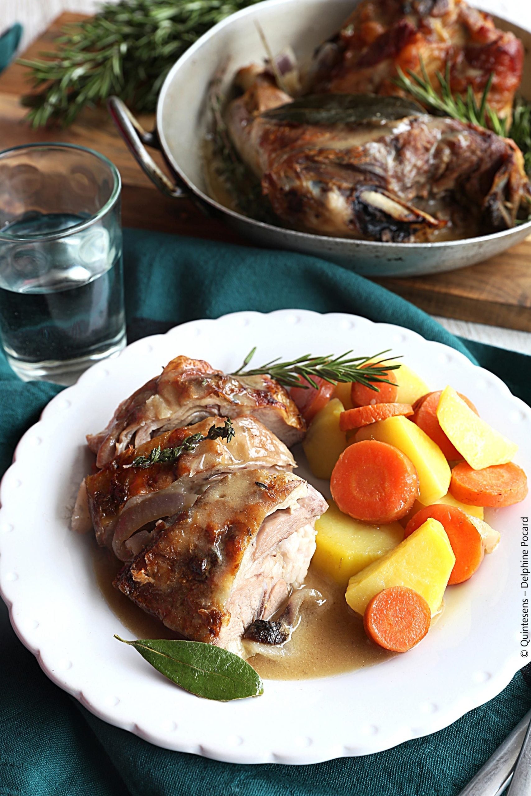 Cabri de Pâques au vin blanc et ses légumes