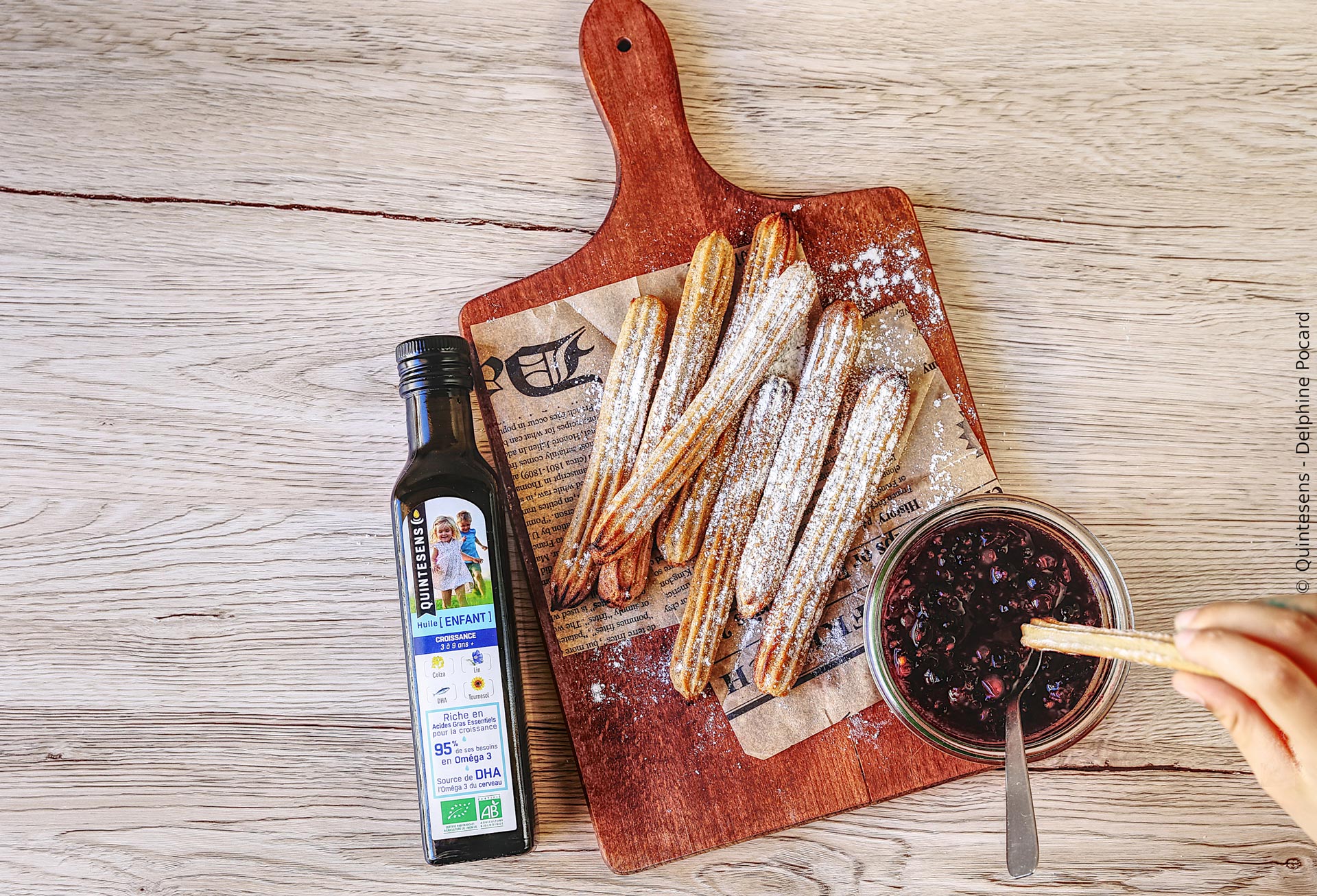 Churros au four sauce aux fruits rouges