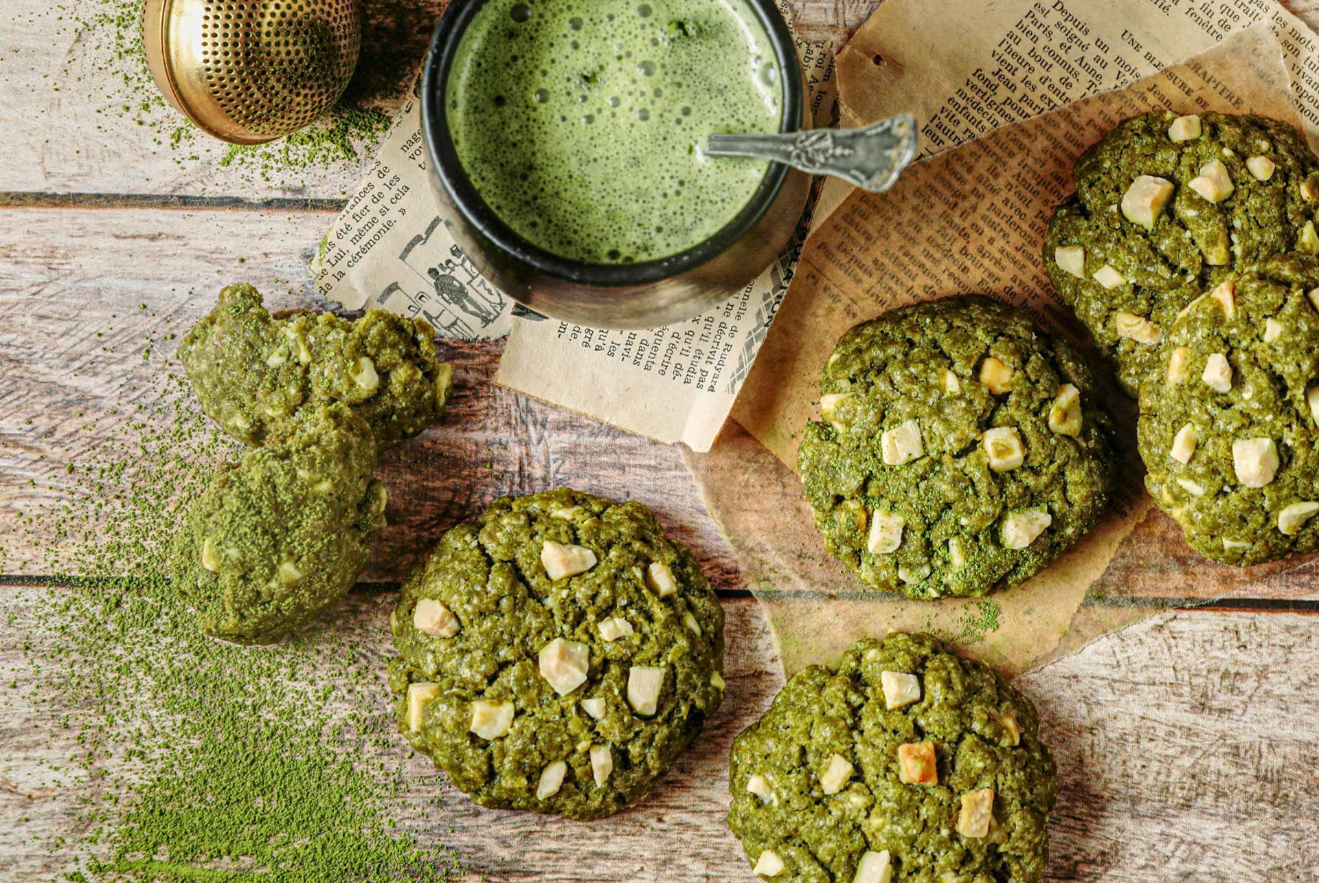 Cookies au thé matcha