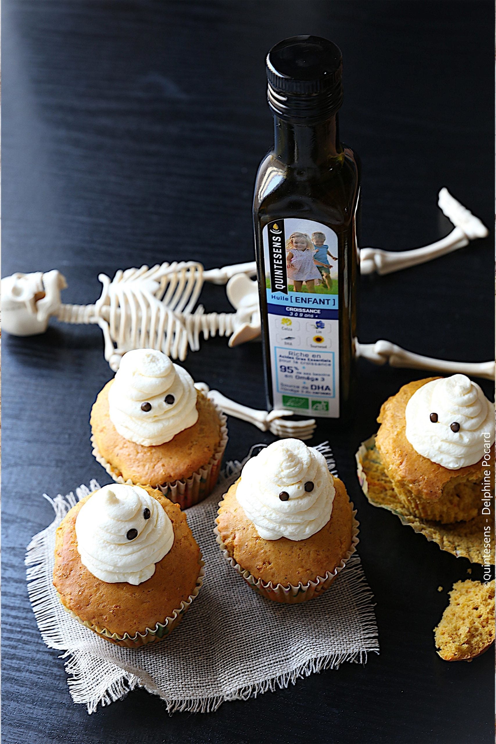 Cupcakes fantômes  les kids (allégés en sucre)