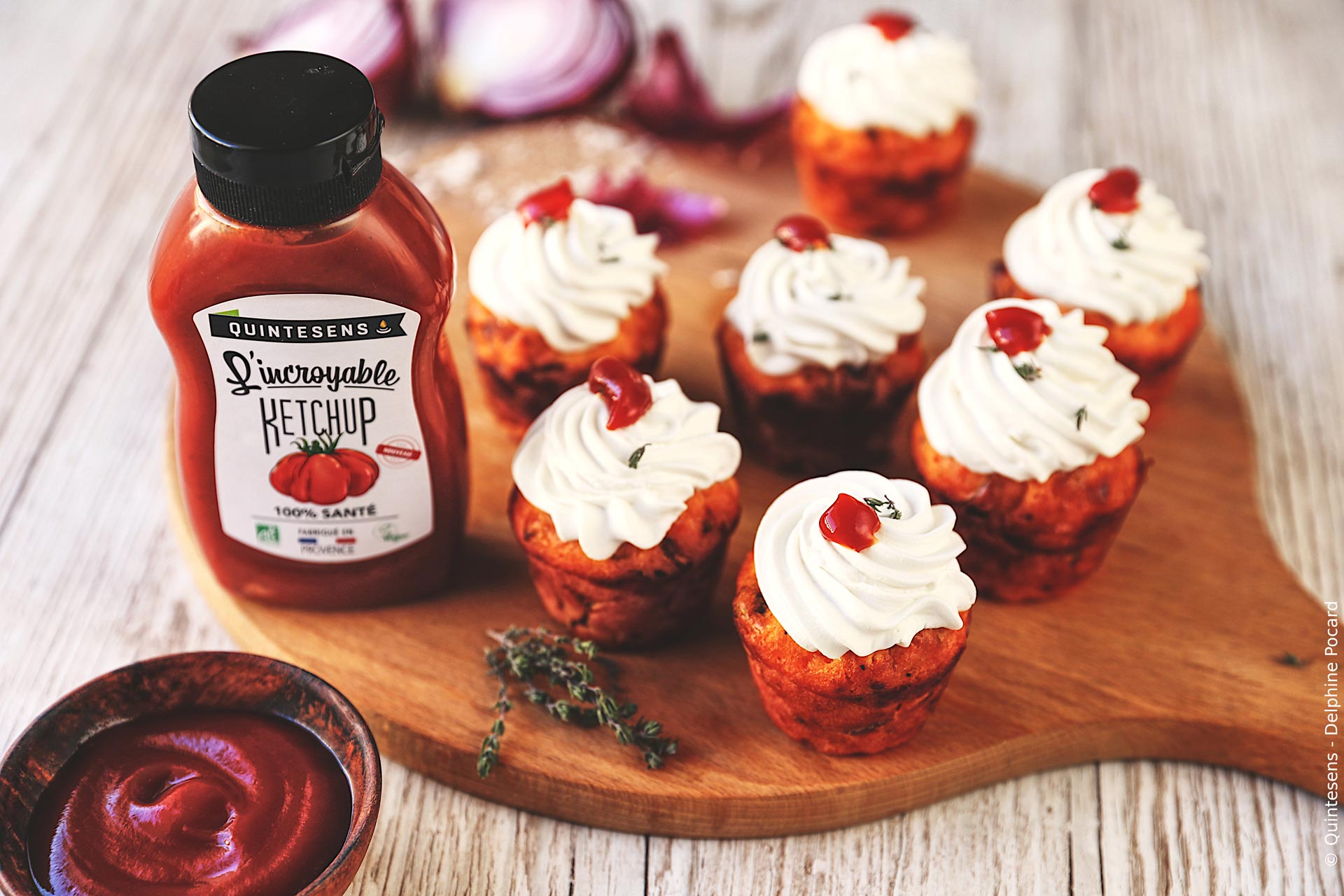 Cupcakes ketchup,  apéro bio !