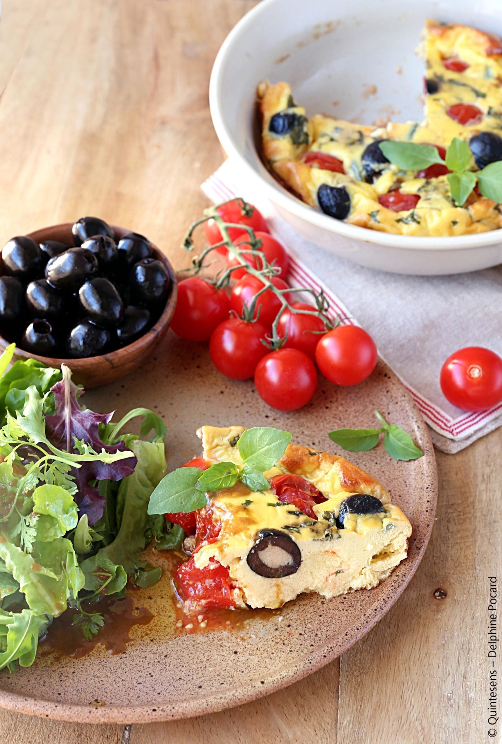 FRITTATA OLIVES ET TOMATES CERISES