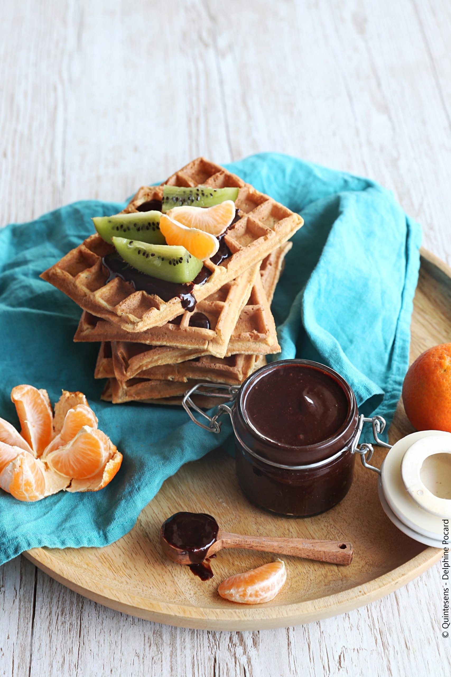 Gaufres party, pâte à tartiner choco noisette et clémentine