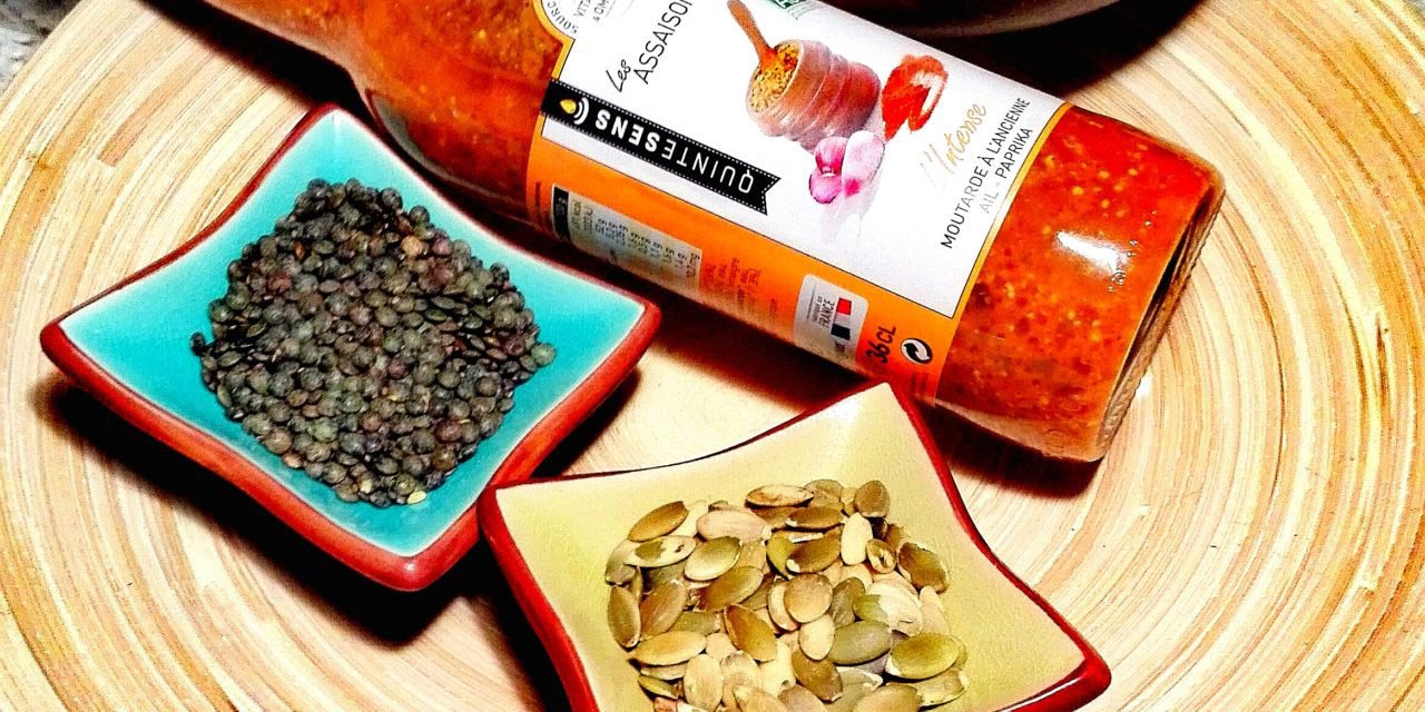 Lentilles-patates douces aux aiguillettes de poulet Intenses