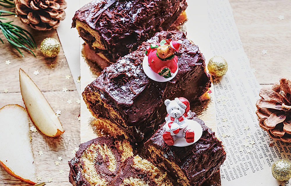 Mini-bûches chocolat noir et poire