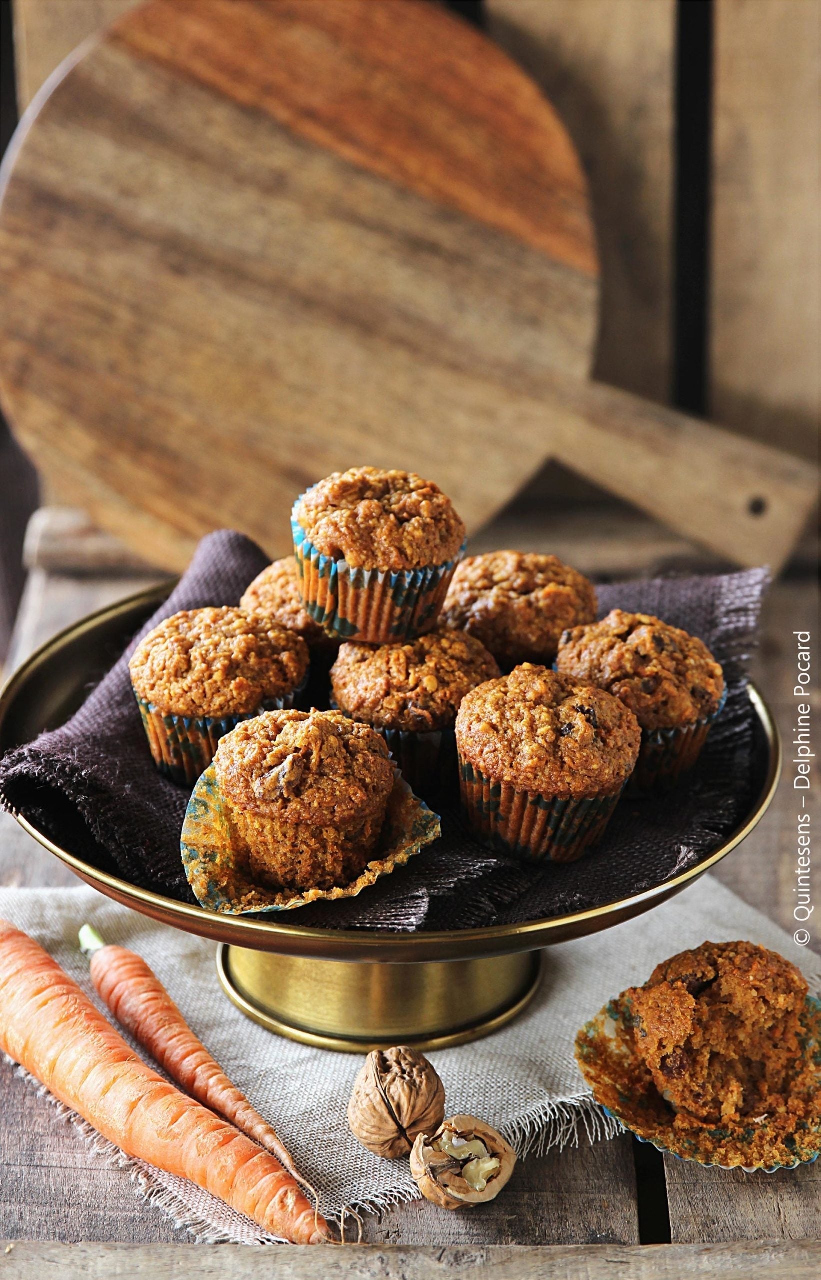 MUFFINS CAROTTE, NOIX ET FLEUR D'ORANGER (SANS GLUTEN)