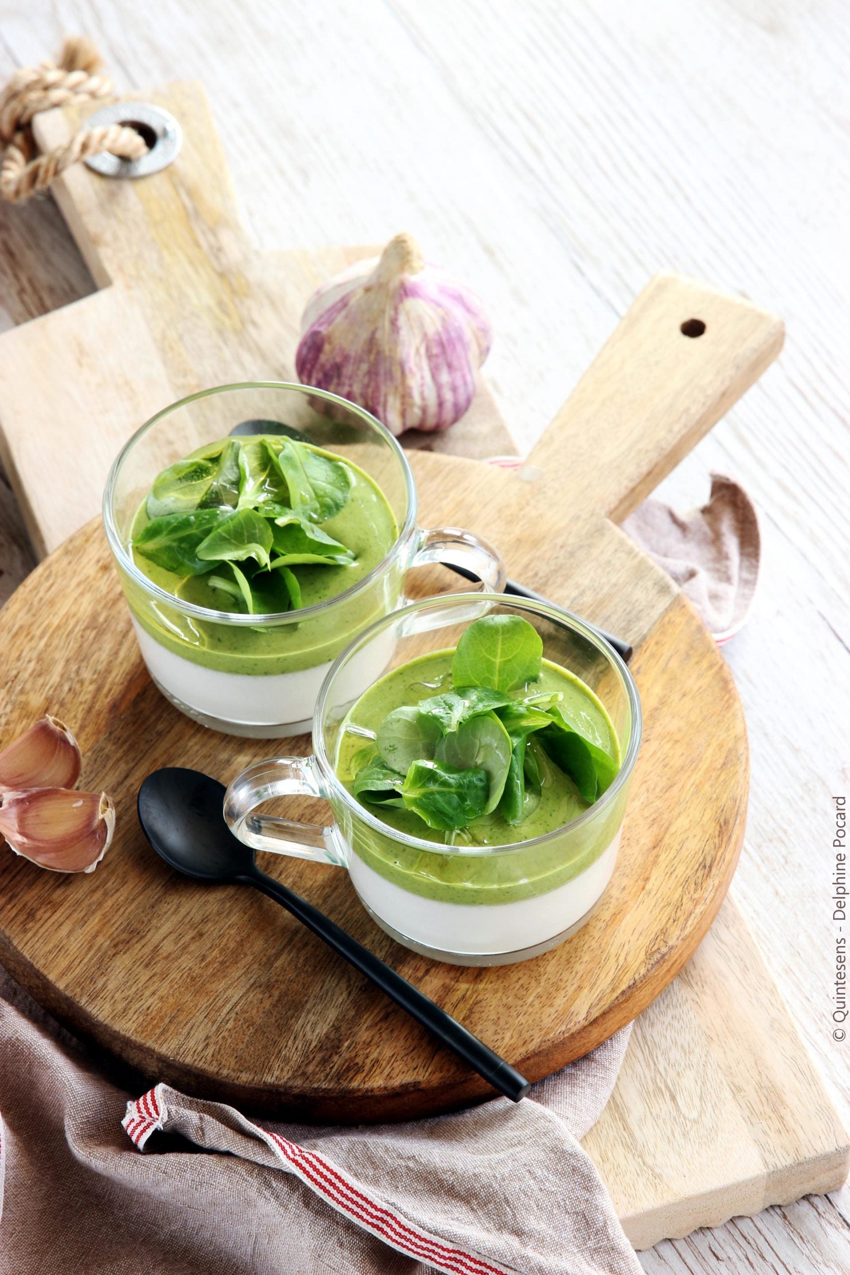PANNA COTTA COCO, SAUCE AU PESTO DE MÂCHE (VÉGÉ ET SANS FRUITS À COQUES)