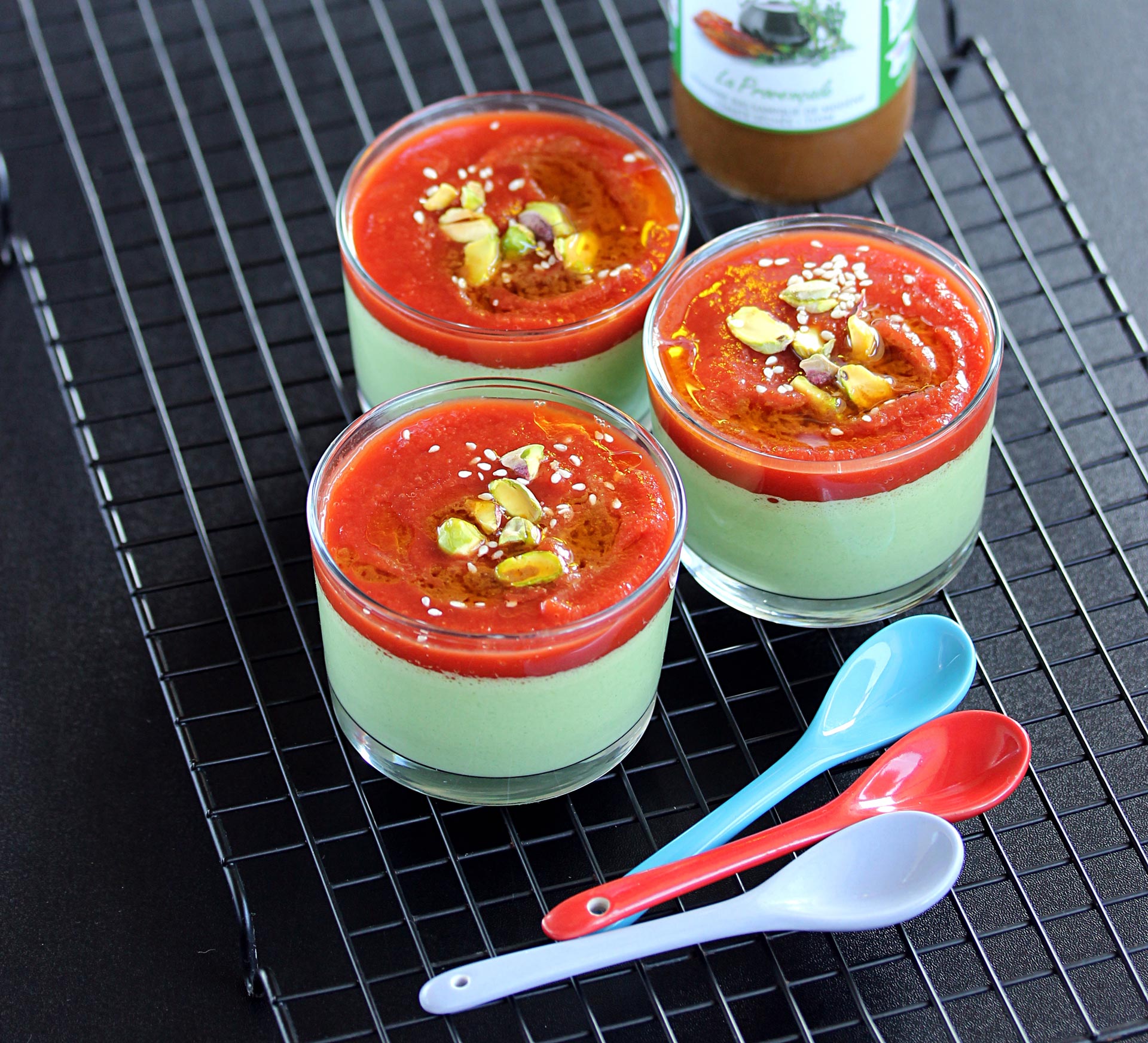 PANNA COTTA SALÉE ÉPINARDS ET TOMATES