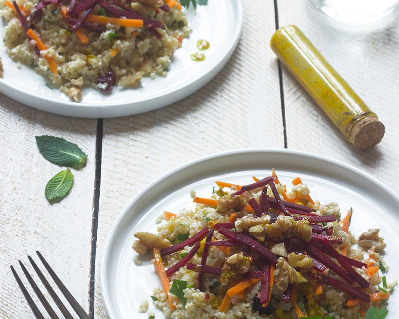 Salade de boulgour, carottes &amp; cranberries