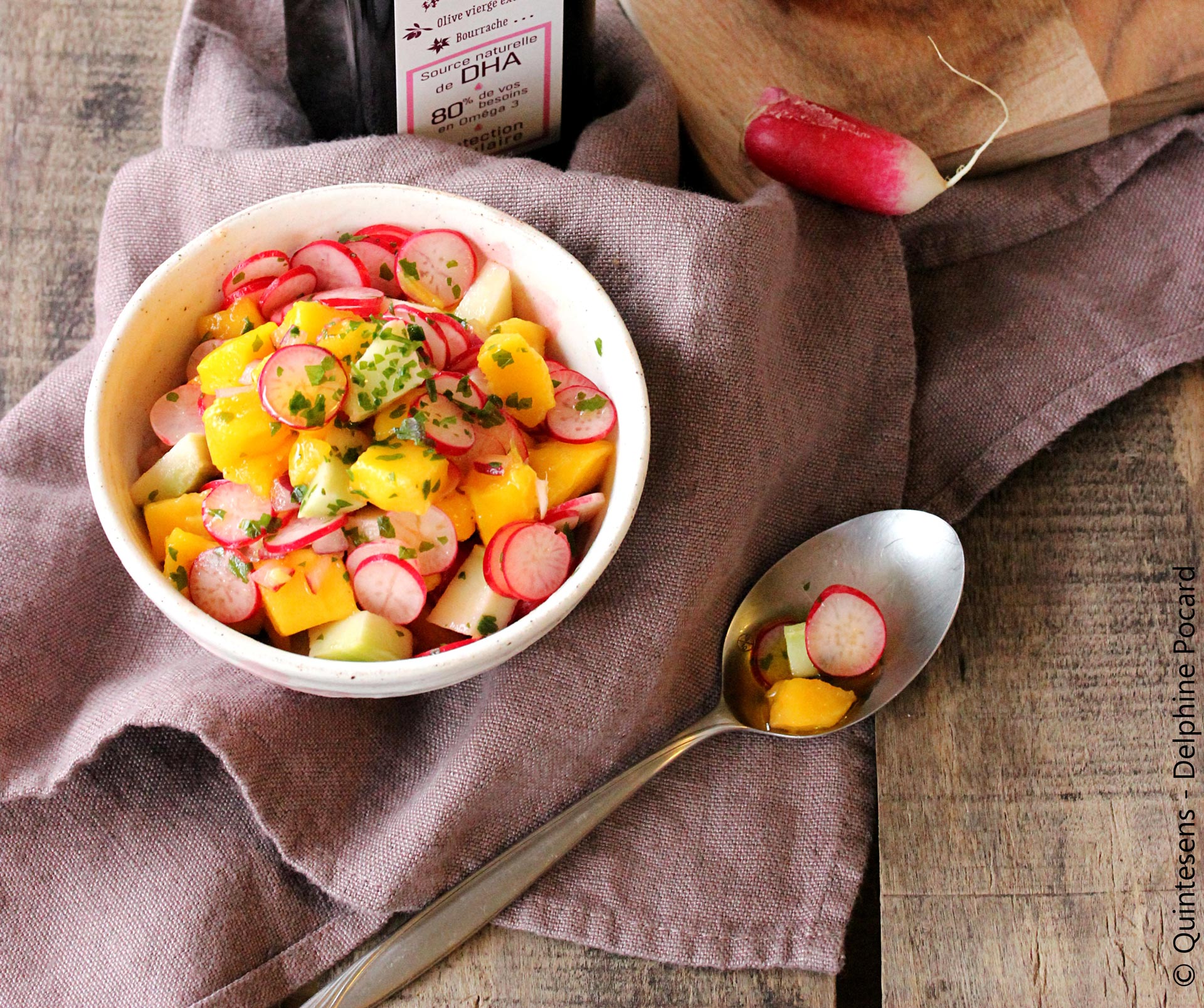 SALSA DE MANGUE ET RADIS ROSES SUCRÉ/SALÉ