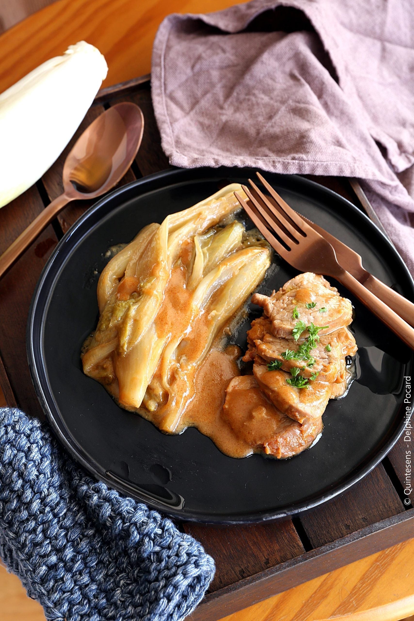 SAUTÉ DE PORC ET ENDIVES AU MISO ET AU MIEL