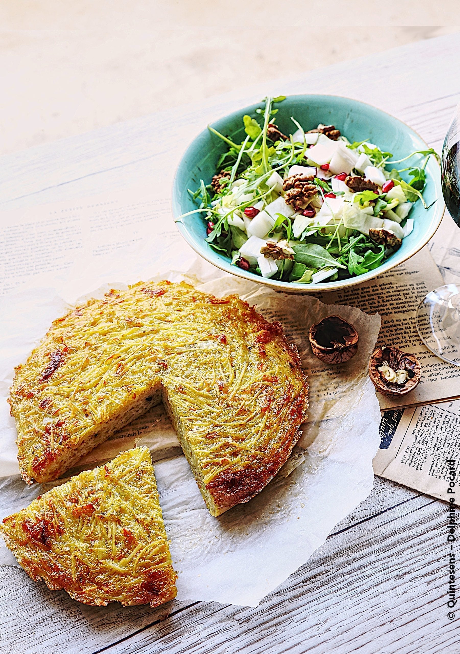 Tortilla de pommes de terre, salade d'endives