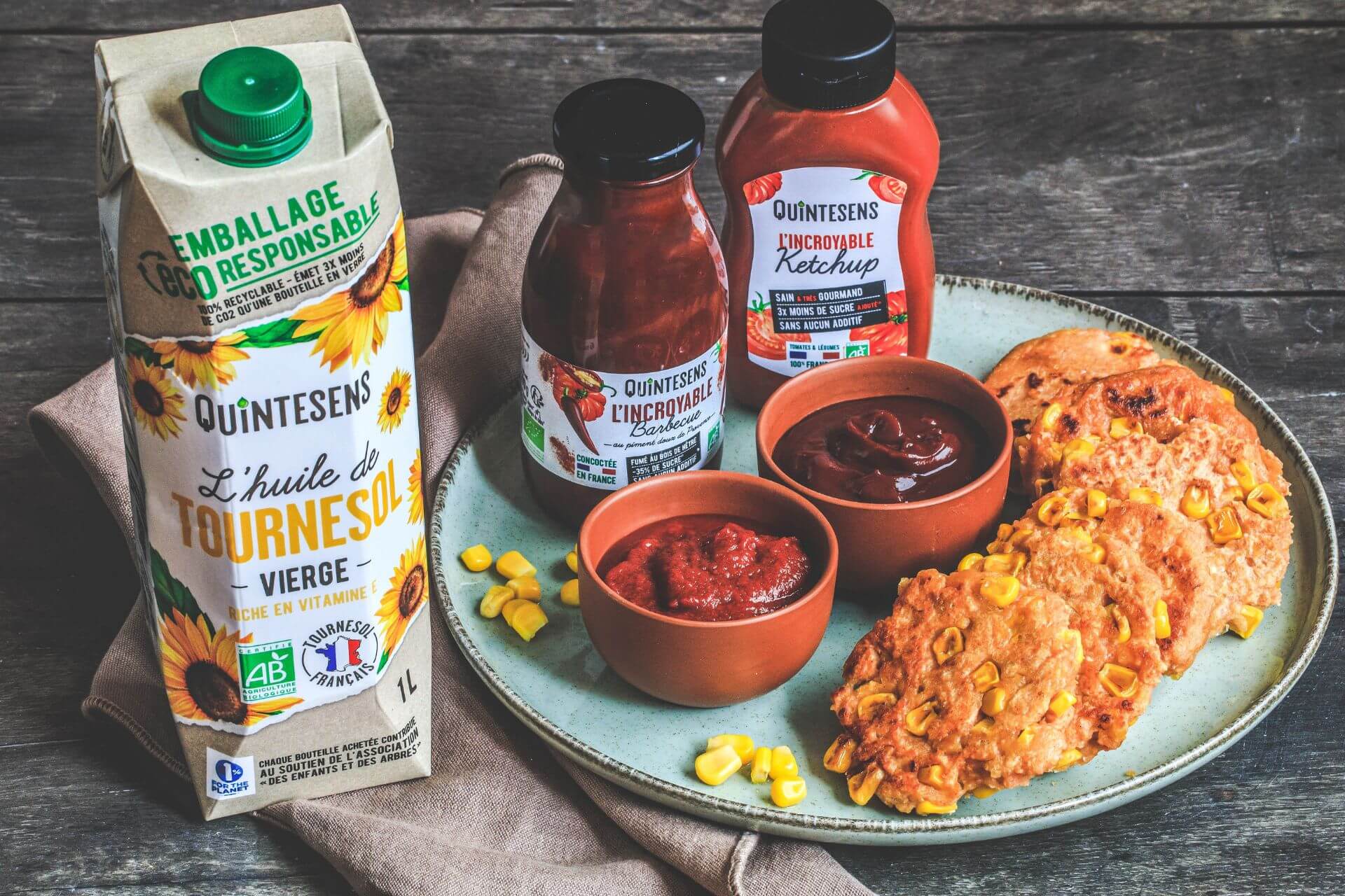 GALETTES VÉGÉTARIENNES POIS CHICHES ET MAÏS